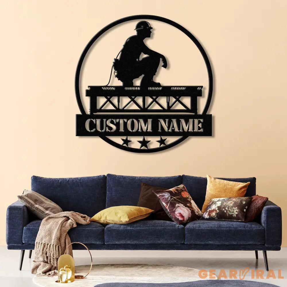 Personalized Ironworker LED Metal Sign – Custom Welder Name Sign – Unique Ironworker Wall Decor – Xmas or Birthday Gift