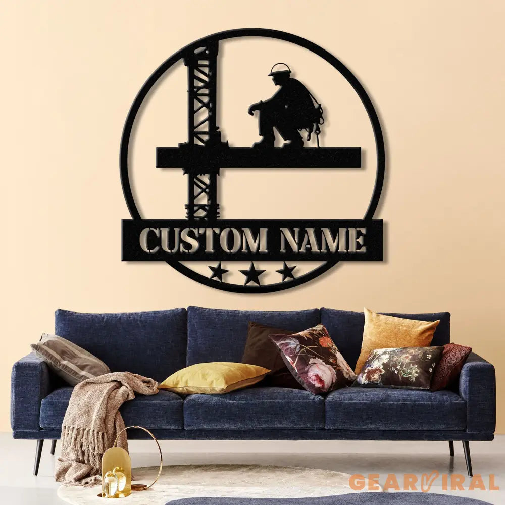Personalized Ironworker LED Metal Sign – Custom Welder Name Sign – Unique Ironworker Wall Decor – Xmas or Birthday Gift