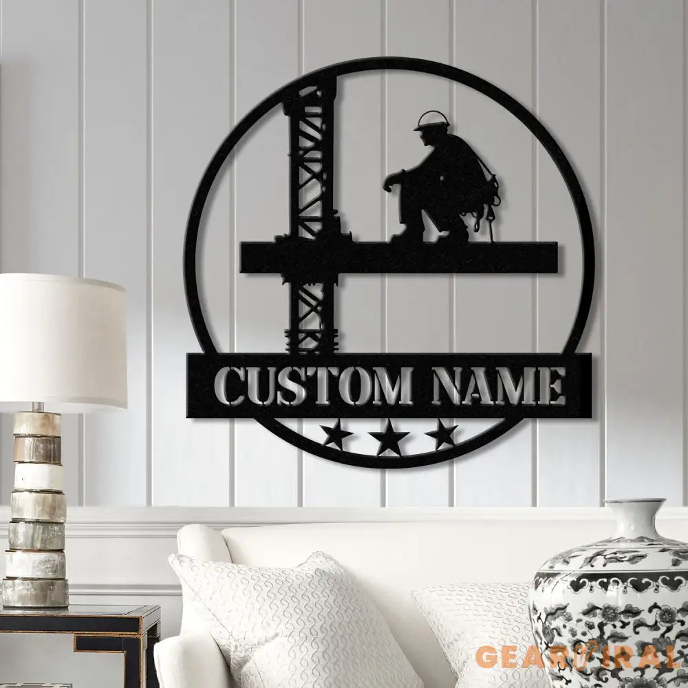 Personalized Ironworker LED Metal Sign – Custom Welder Name Sign – Unique Ironworker Wall Decor – Xmas or Birthday Gift