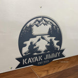 Personalized Kayak Metal Wall Art - Kayak Monogram Sign - Kayaker Gift - Kayak decor | GearViral