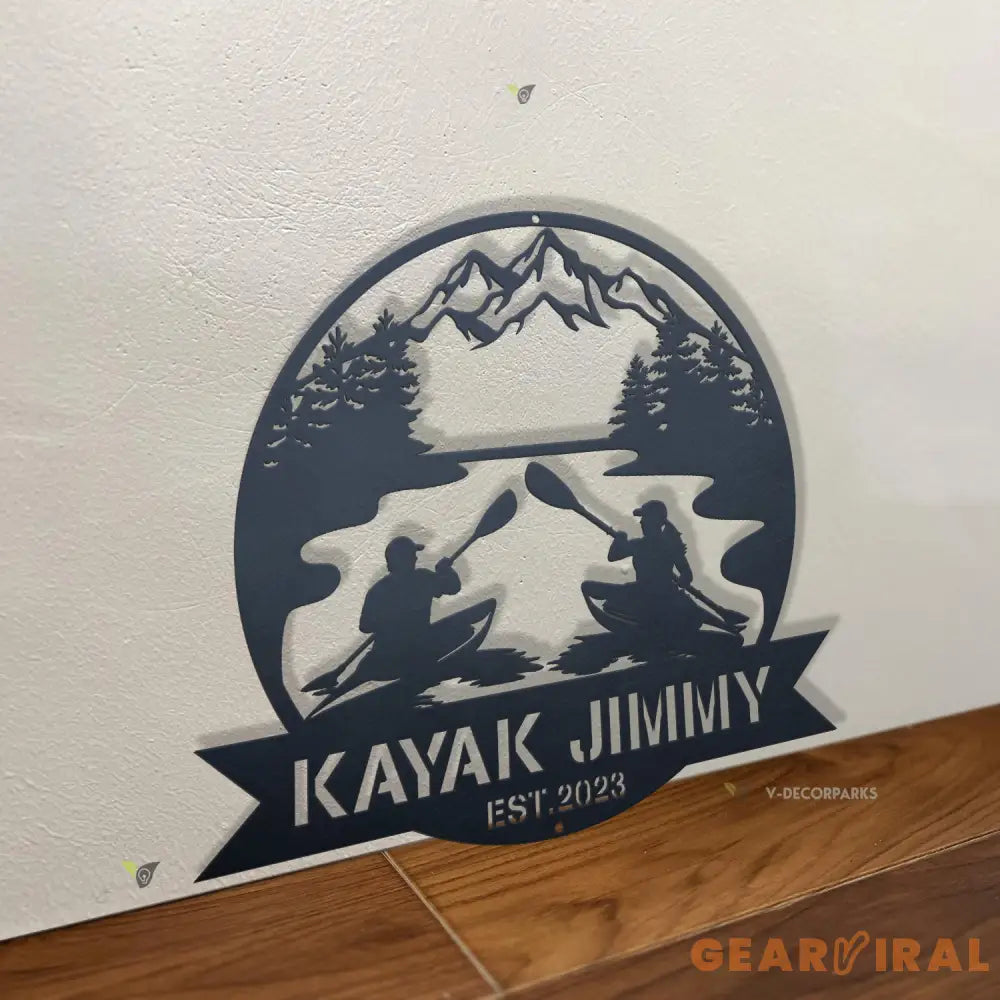 Personalized Kayak Metal Wall Art - Kayak Monogram Sign - Kayaker Gift - Kayak decor | GearViral
