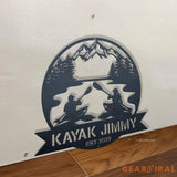 Personalized Kayak Metal Wall Art - Kayak Monogram Sign - Kayaker Gift - Kayak decor | GearViral