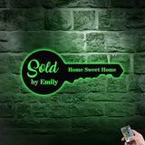 Personalized Key Number Address Metal Address Sign - Last Name Initial Hanging -  Personalize Address Metal Sign - Address Number Sign