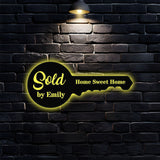 Personalized Key Number Address Metal Address Sign - Last Name Initial Hanging -  Personalize Address Metal Sign - Address Number Sign