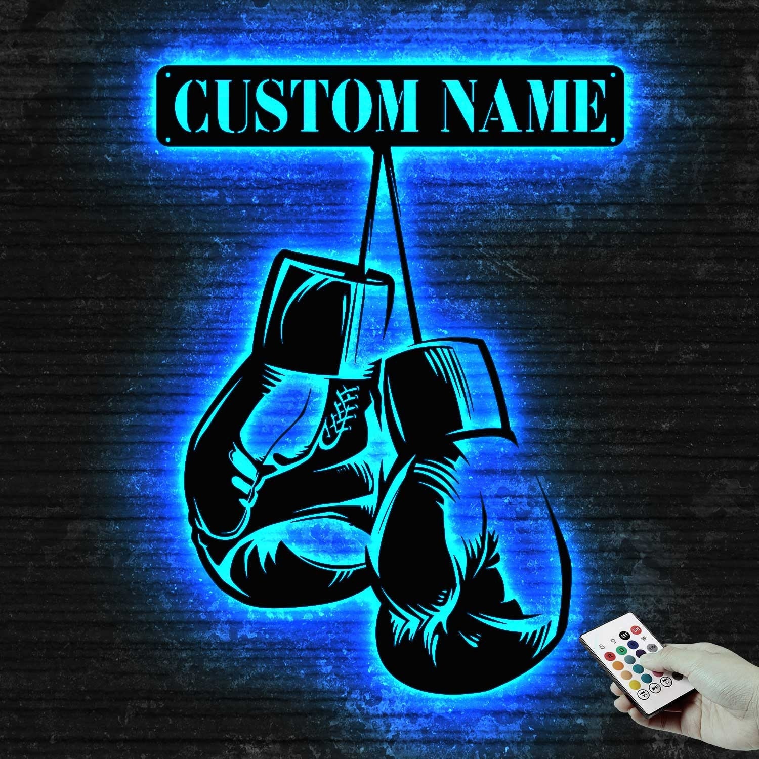 Personalized King Boxer Name Sign with LED Light - Custom Boxing Gloves Metal Wall Art - Boxing for Home Decor & Gift - Boxing Lover Gifts Sign | GearViral