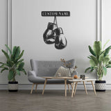 Personalized King Boxer Name Sign with LED Light - Custom Boxing Gloves Metal Wall Art - Boxing for Home Decor & Gift - Boxing Lover Gifts Sign | GearViral