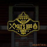 Personalized King Of Barbecue Wall Sign Led Light Custom Grill Sign Barbecue Sign for Outdoor Large BBQ Sign Barbecue