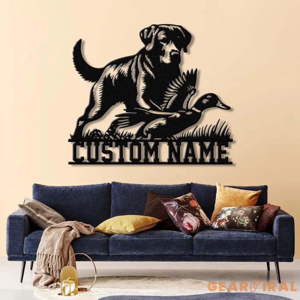 Personalized Labrador Retriever Hunting Sign with Led Light Custom Dog Metal Sign Duck Hunting Decor Rustic Hunting