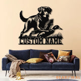 Personalized Labrador Retriever Hunting Sign with Led Light Custom Dog Metal Sign Duck Hunting Decor Rustic Hunting