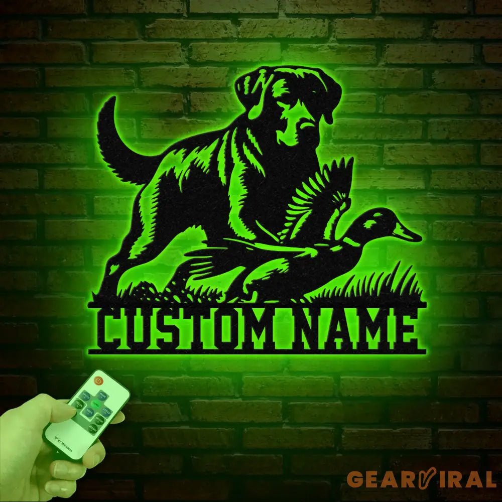 Personalized Labrador Retriever Hunting Sign with Led Light Custom Dog Metal Sign Duck Hunting Decor Rustic Hunting