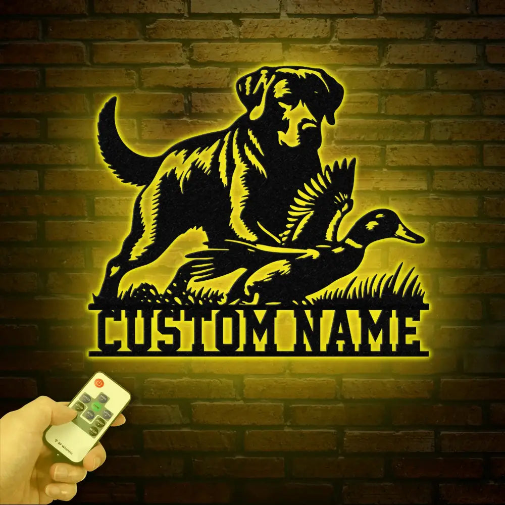 Personalized Labrador Retriever Hunting Sign with Led Light Custom Dog Metal Sign Duck Hunting Decor Rustic Hunting
