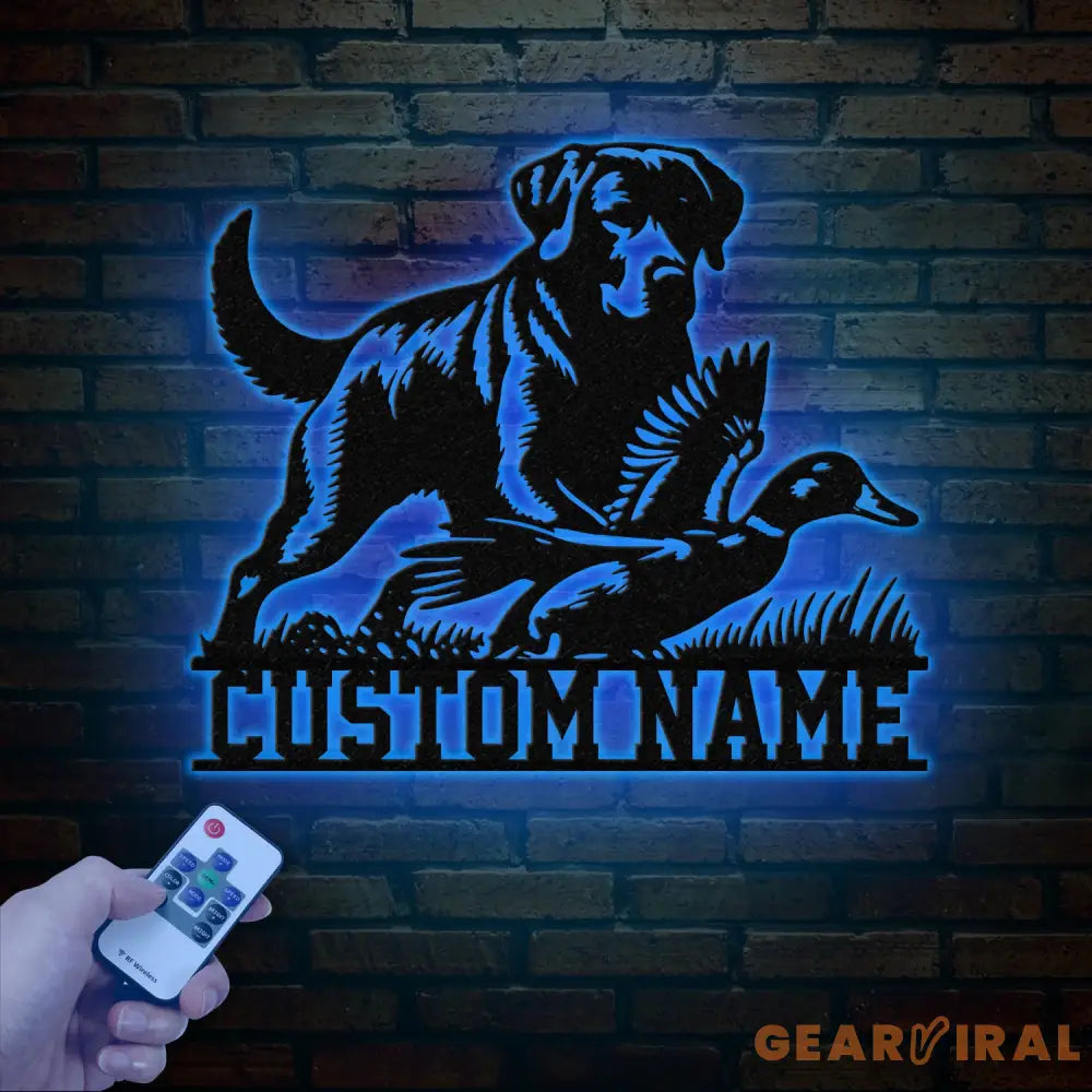 Personalized Labrador Retriever Hunting Sign with Led Light Custom Dog Metal Sign Duck Hunting Decor Rustic Hunting