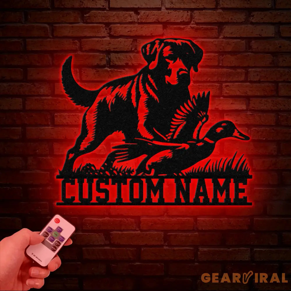 Personalized Labrador Retriever Hunting Sign with Led Light Custom Dog Metal Sign Duck Hunting Decor Rustic Hunting