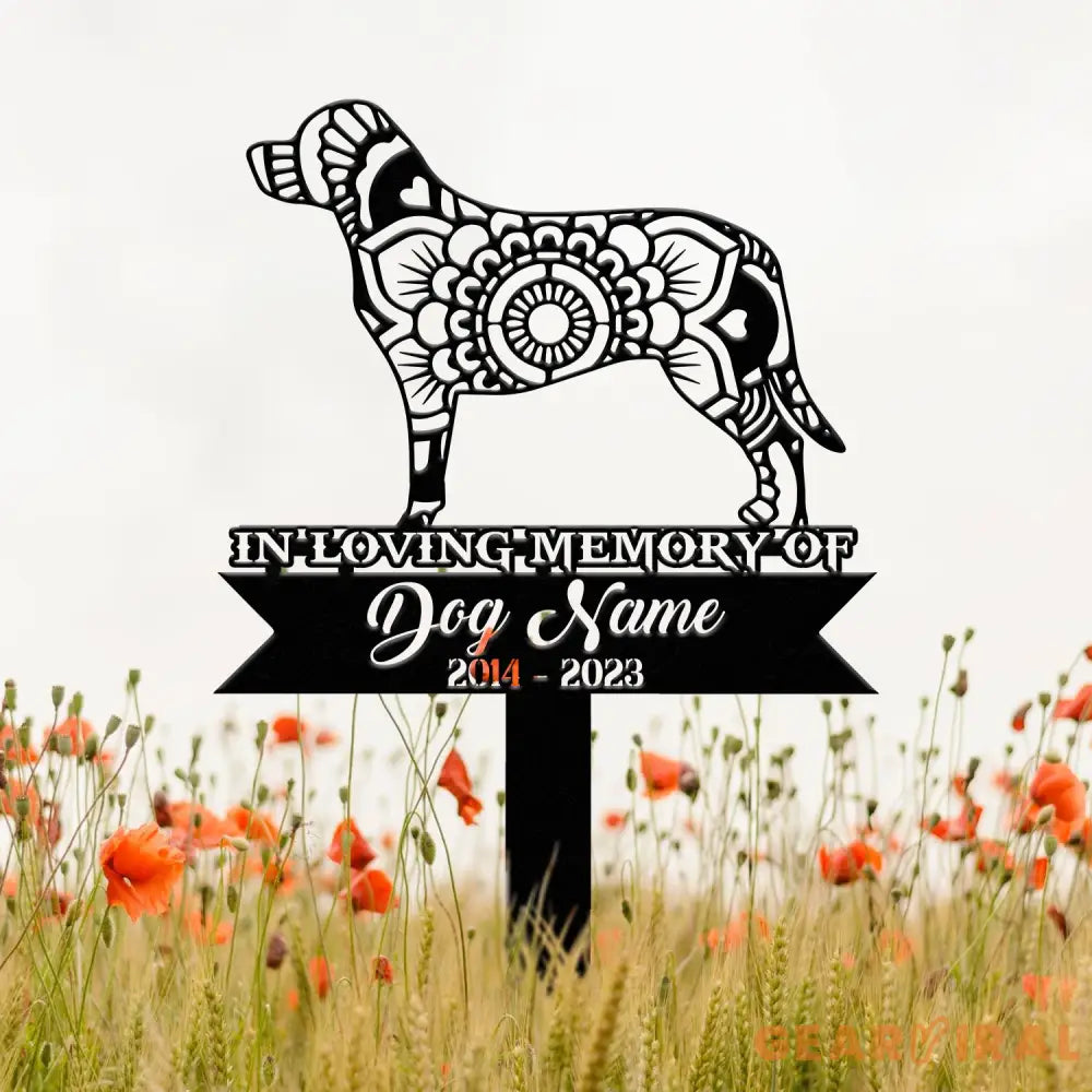 Personalized Labrador Retriever Mandala Garden Stake Zentangle Yard Art Dog Memorial Sign Outdoor Decor Pet Loss