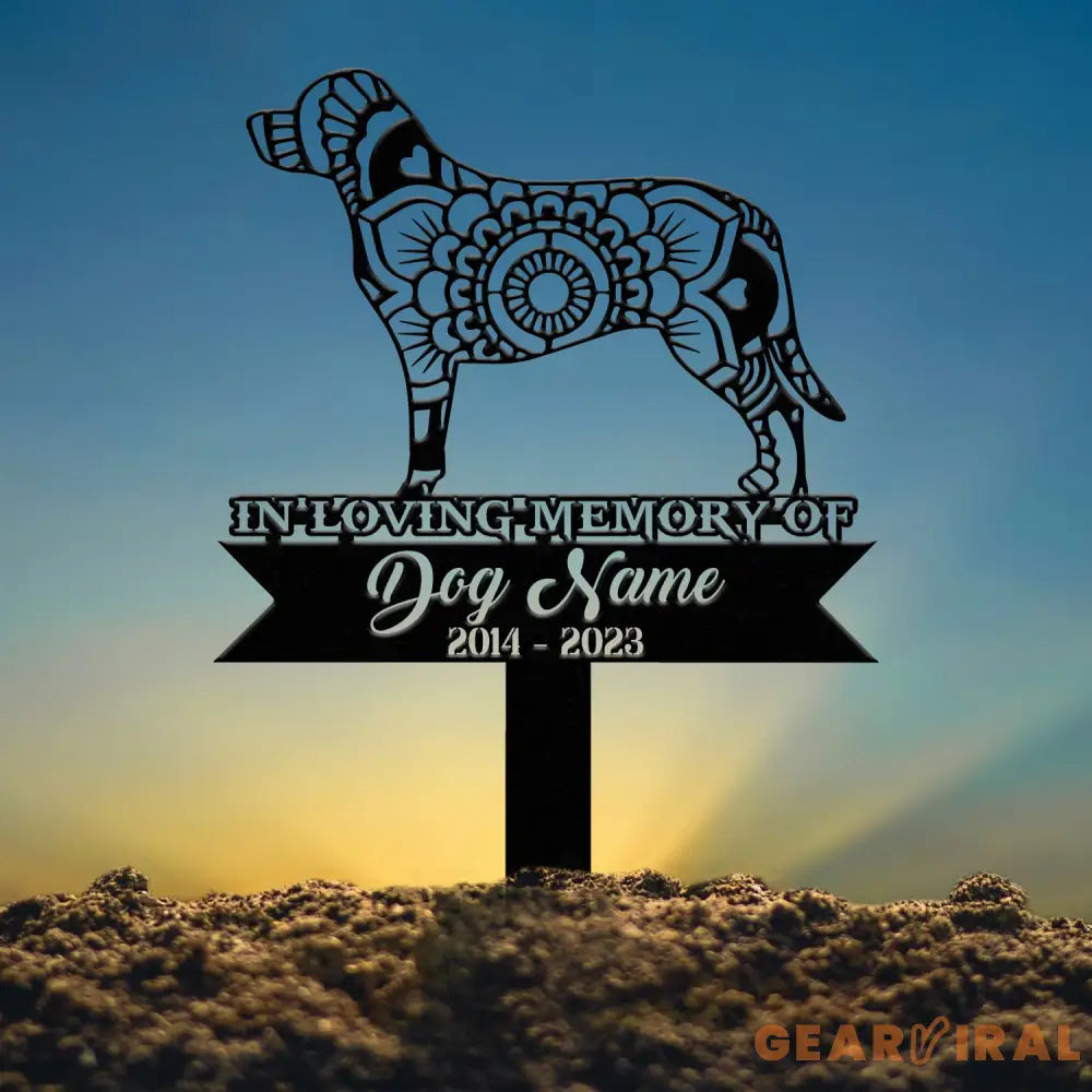 Personalized Labrador Retriever Mandala Garden Stake Zentangle Yard Art Dog Memorial Sign Outdoor Decor Pet Loss