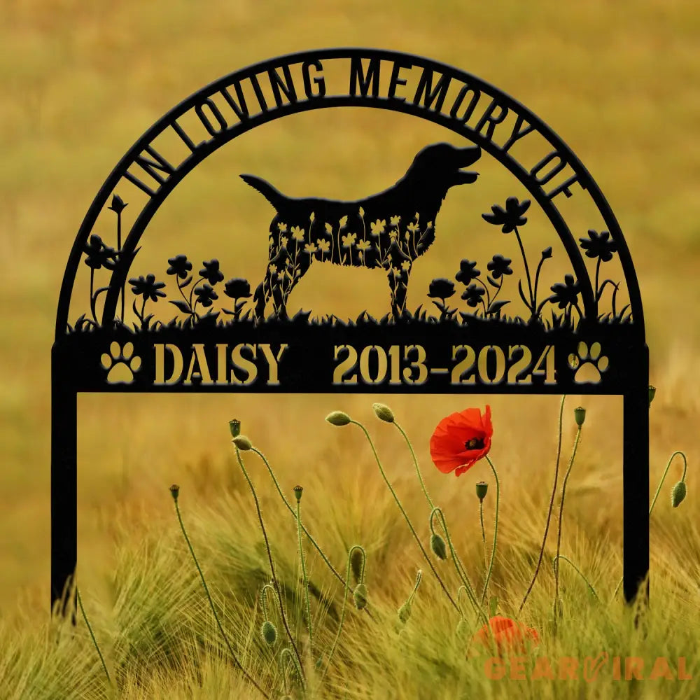 Personalized Labrador Retriever Memorial Stake | Labrador Dog Metal Sign | Pet Grave Marker | Sympathy Remembrance