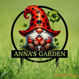 Personalized Lady Bug Garden Gnome Yard Stake Custom Gnome Gifts Gnome Metal Art Yard Decor Outdoor Lawn Decor Garden