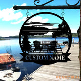 Personalized Lake House Metal Sign - Forest Lake Sign - Custom Lake House Name Sign - Camping Metal sign | GearViral