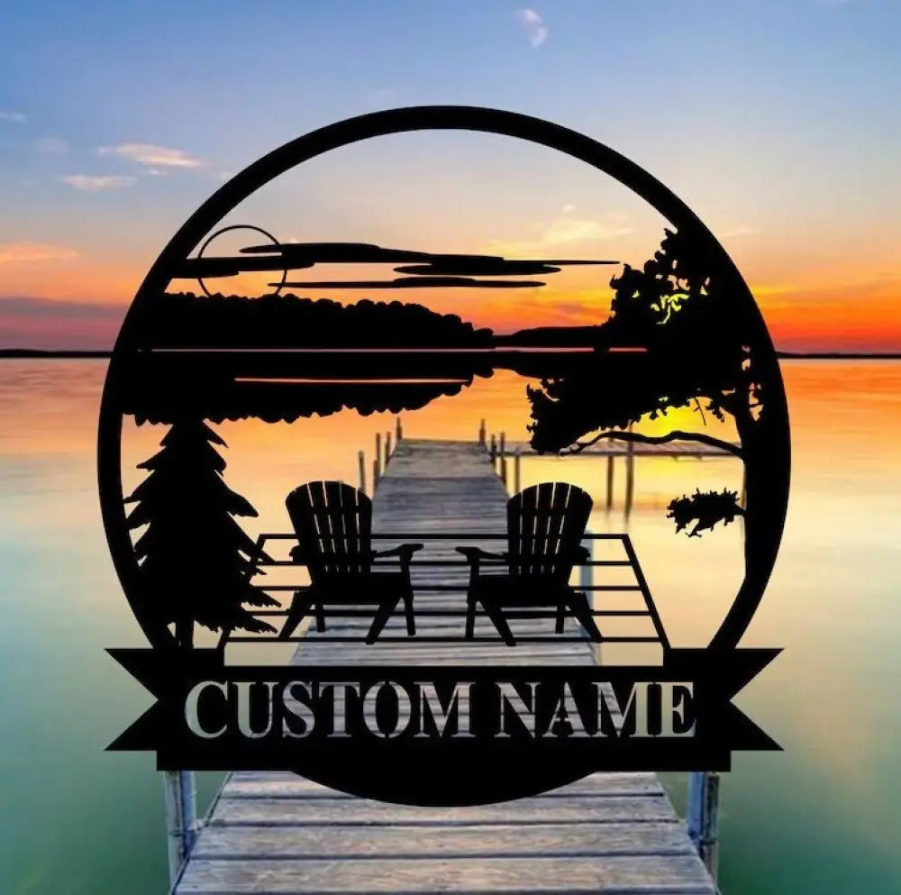 Personalized Lake House Metal Sign - Forest Lake Sign - Custom Lake House Name Sign - Camping Metal sign | GearViral