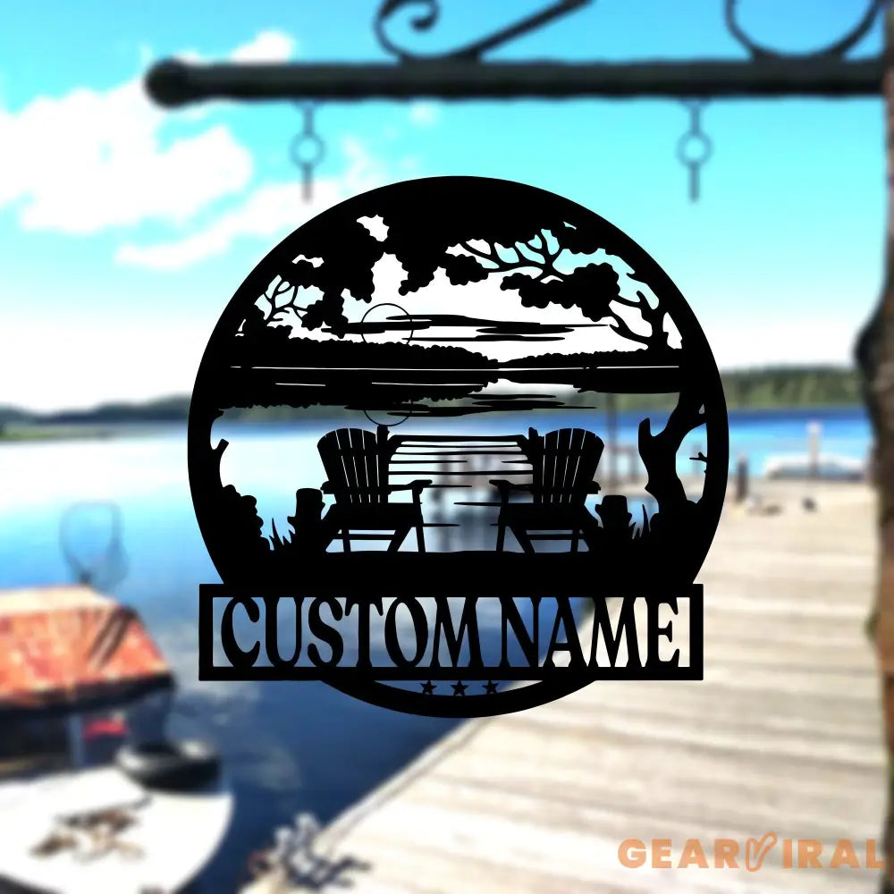 Personalized Lake House Metal Sign - Forest Lake Sign - Lake House Decor - Custom Lake House Name Sign | GearViral