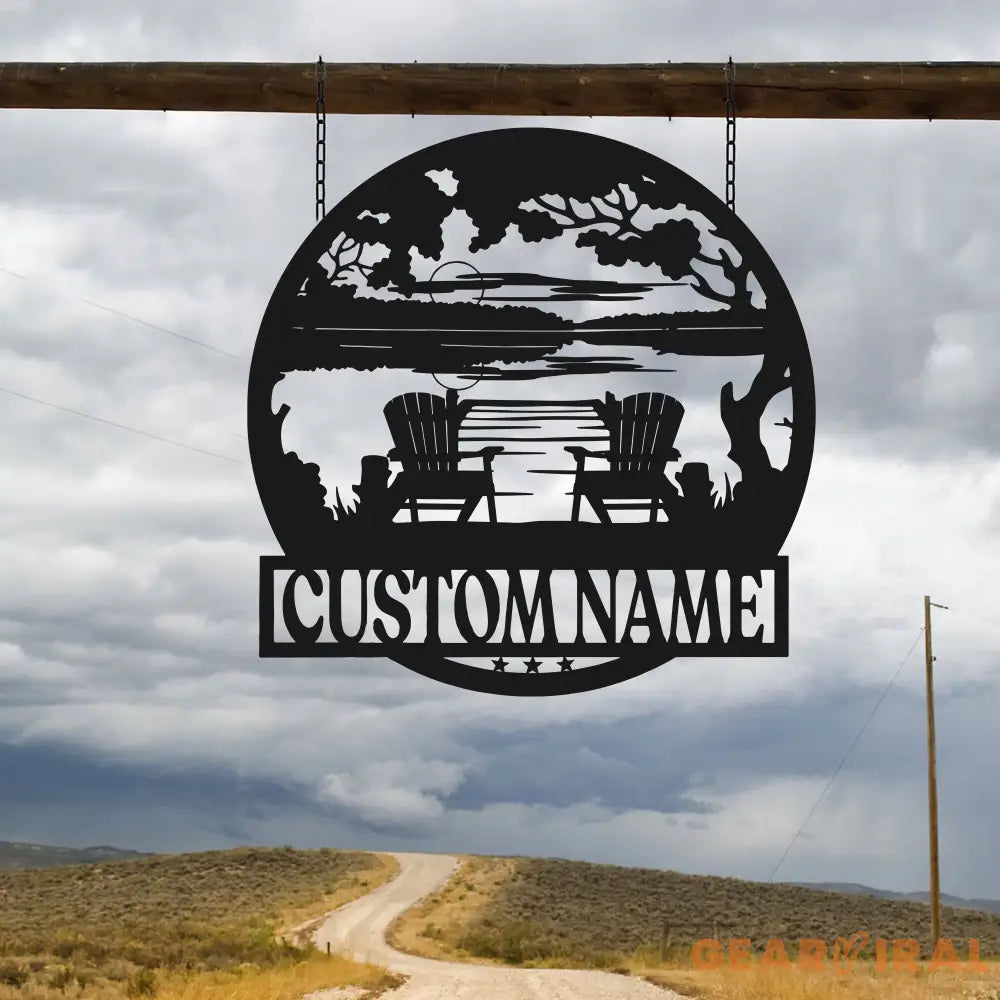 Personalized Lake House Metal Sign - Forest Lake Sign - Lake House Decor - Custom Lake House Name Sign | GearViral