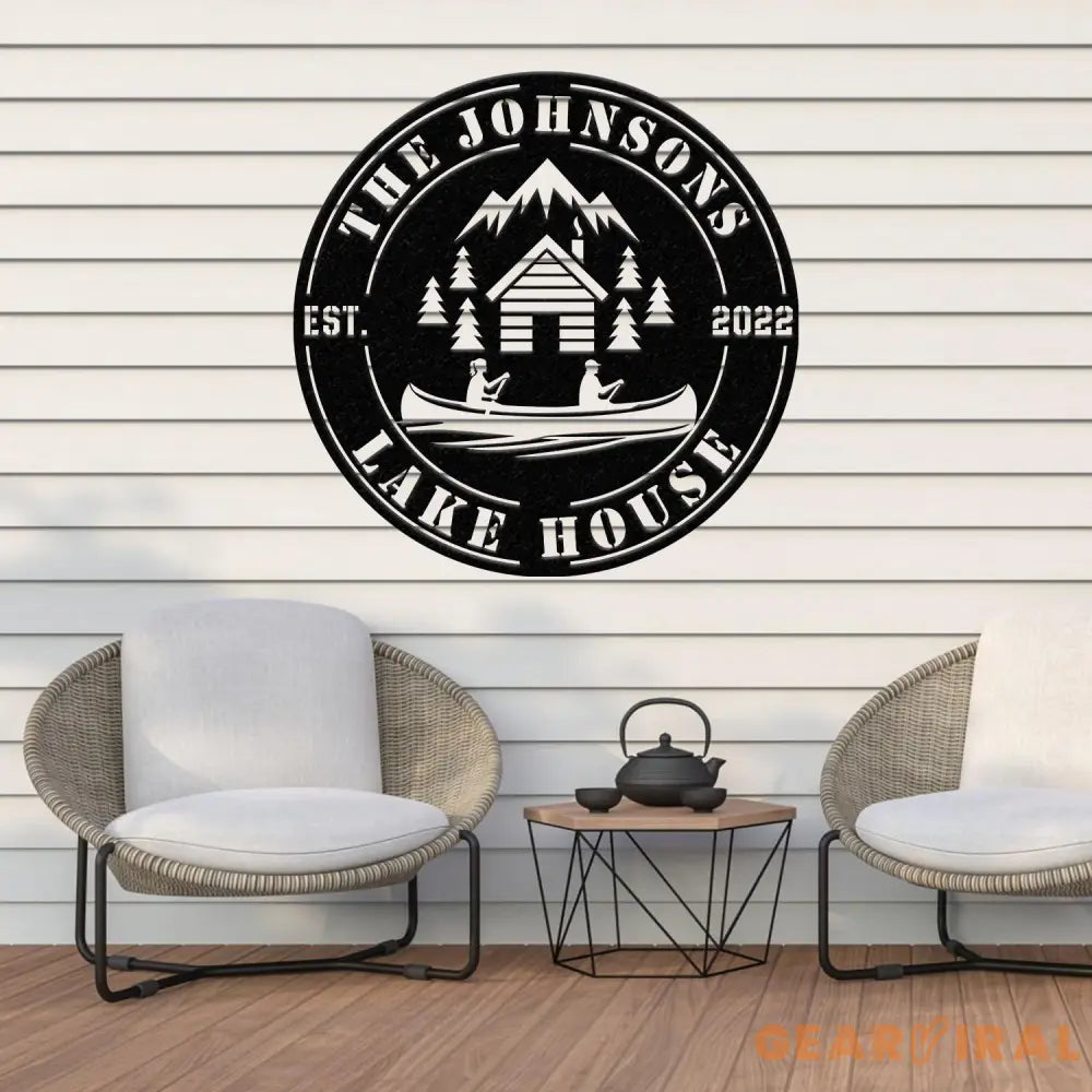 Personalized Lake House Metal Sign Forest Lake Sign Family Name Lake House Sign Camping Metal Sign Lake House Decor