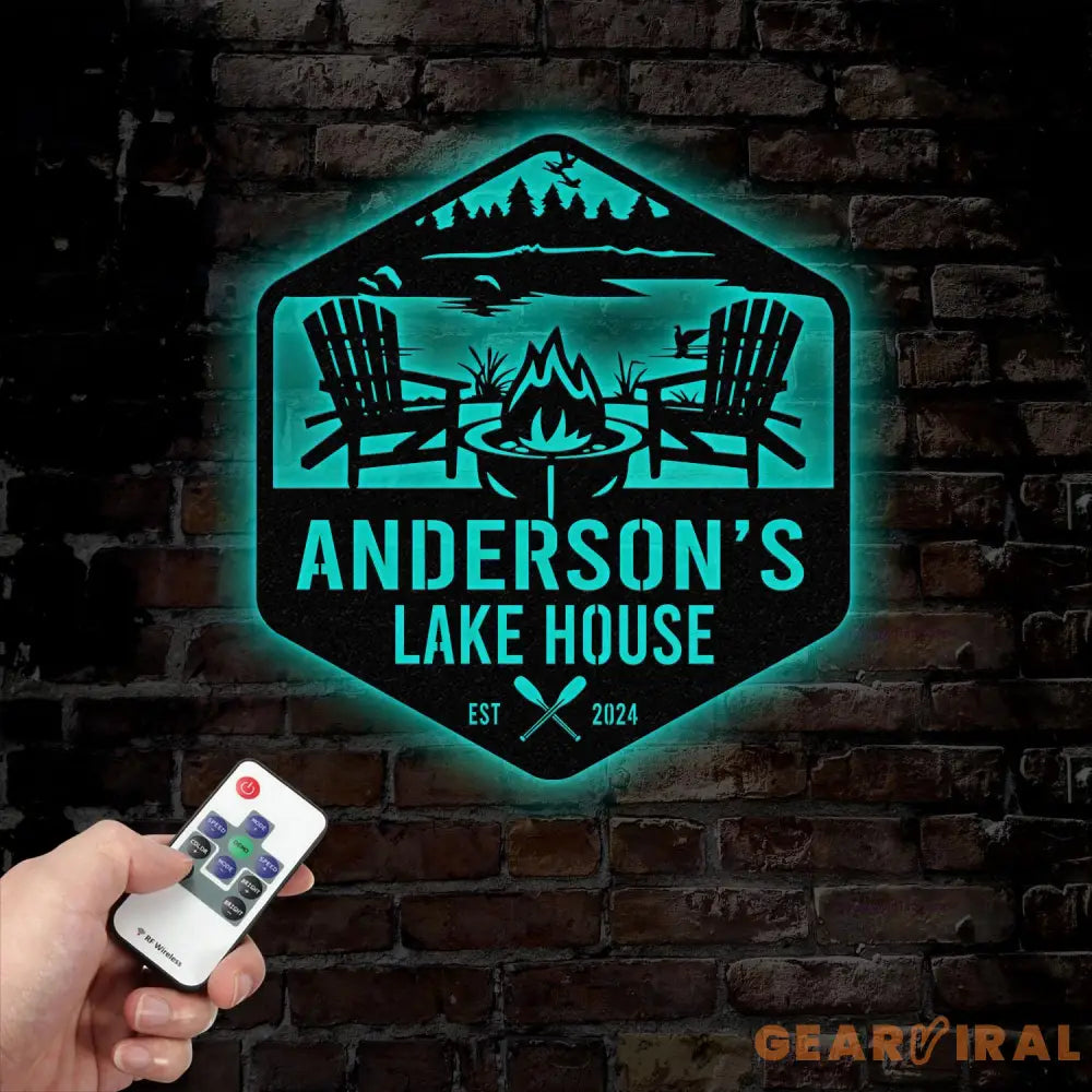 Personalized Lake House Metal Sign Forest Lake Sign Family Name Lake House Sign Camping Metal Sign Lake House Decor