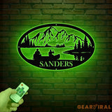 Personalized Lake House Metal Sign with LED Lights – Custom Lake House Name Sign – Forest Lake Wall Art & Camping Decor