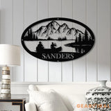 Personalized Lake House Metal Sign with LED Lights – Custom Lake House Name Sign – Forest Lake Wall Art & Camping Decor