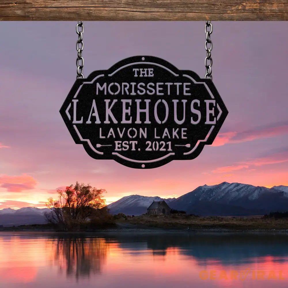 Personalized Lake House Sign Custom Lake House Metal Lake House Sign Lake Name Family Name Sign for Lake House