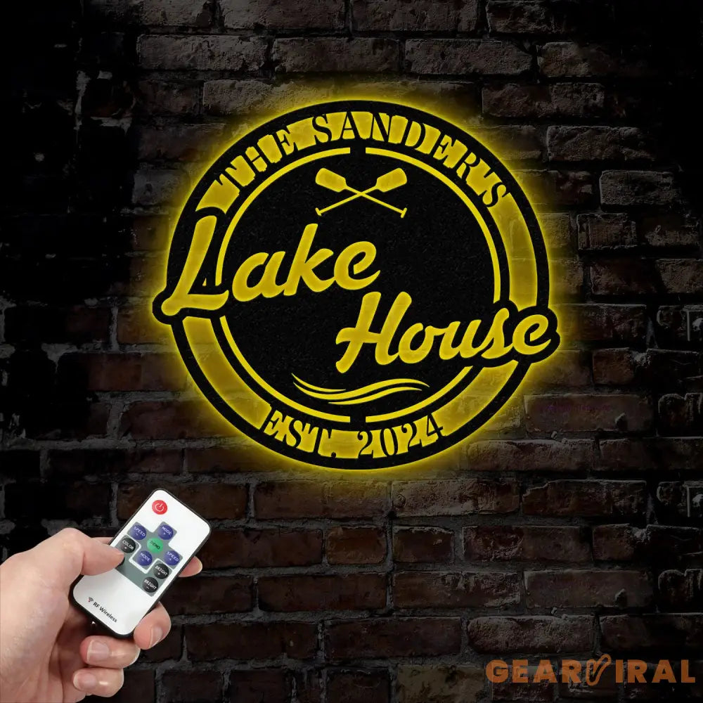 Personalized Lakehouse Sign Family Lake House Sign Lakehouse Gift Lakehouse Decor Custom Family Name Sign Outdoor Metal