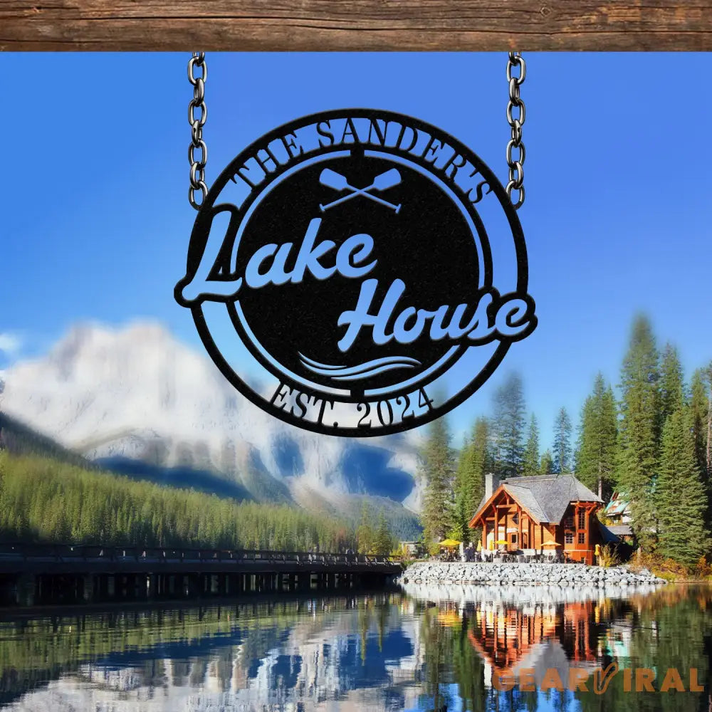 Personalized Lakehouse Sign Family Lake House Sign Lakehouse Gift Lakehouse Decor Custom Family Name Sign Outdoor Metal