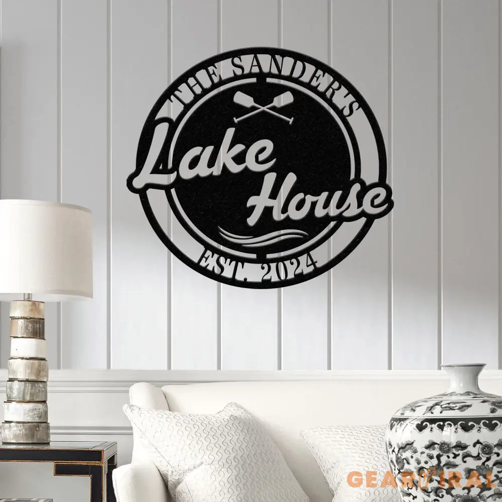 Personalized Lakehouse Sign Family Lake House Sign Lakehouse Gift Lakehouse Decor Custom Family Name Sign Outdoor Metal