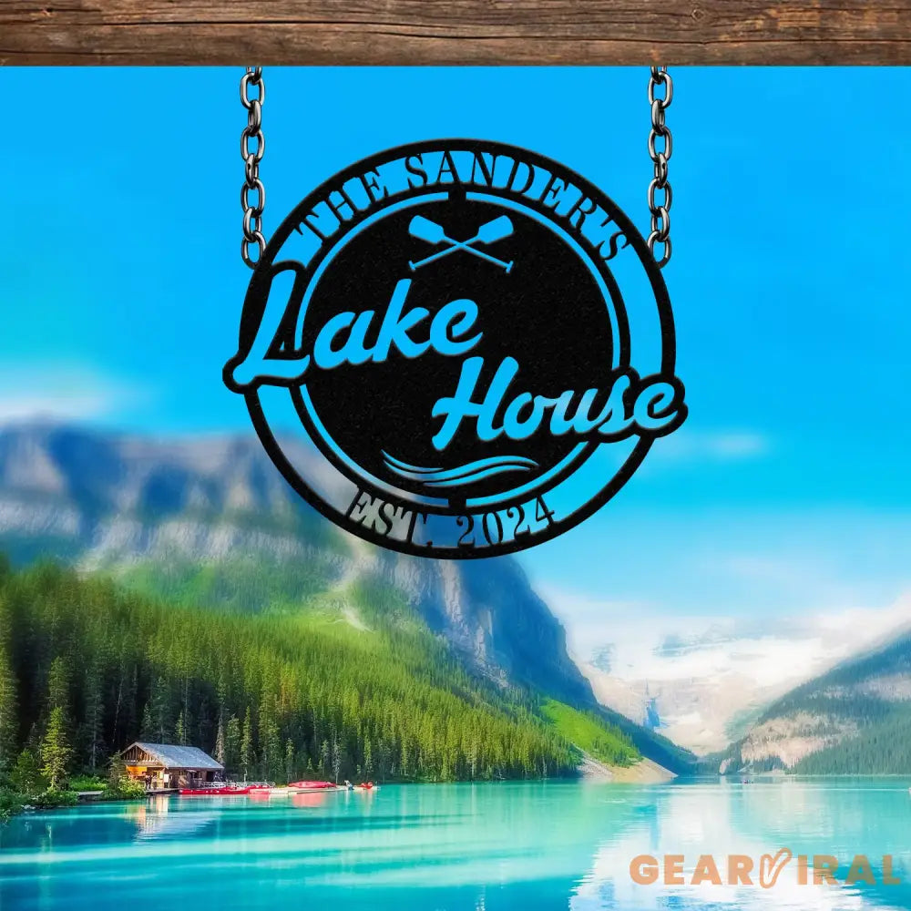 Personalized Lakehouse Sign Family Lake House Sign Lakehouse Gift Lakehouse Decor Custom Family Name Sign Outdoor Metal