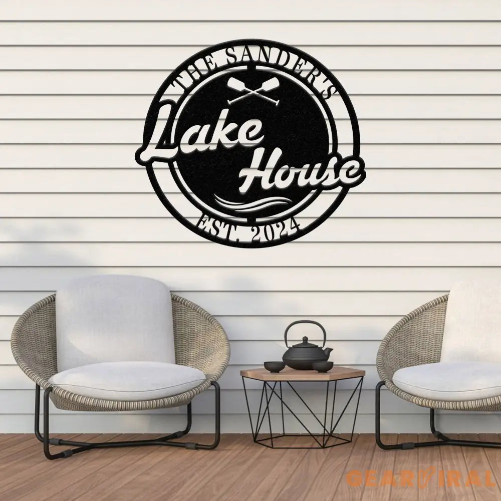 Personalized Lakehouse Sign Family Lake House Sign Lakehouse Gift Lakehouse Decor Custom Family Name Sign Outdoor Metal