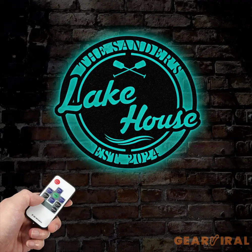 Personalized Lakehouse Sign Family Lake House Sign Lakehouse Gift Lakehouse Decor Custom Family Name Sign Outdoor Metal