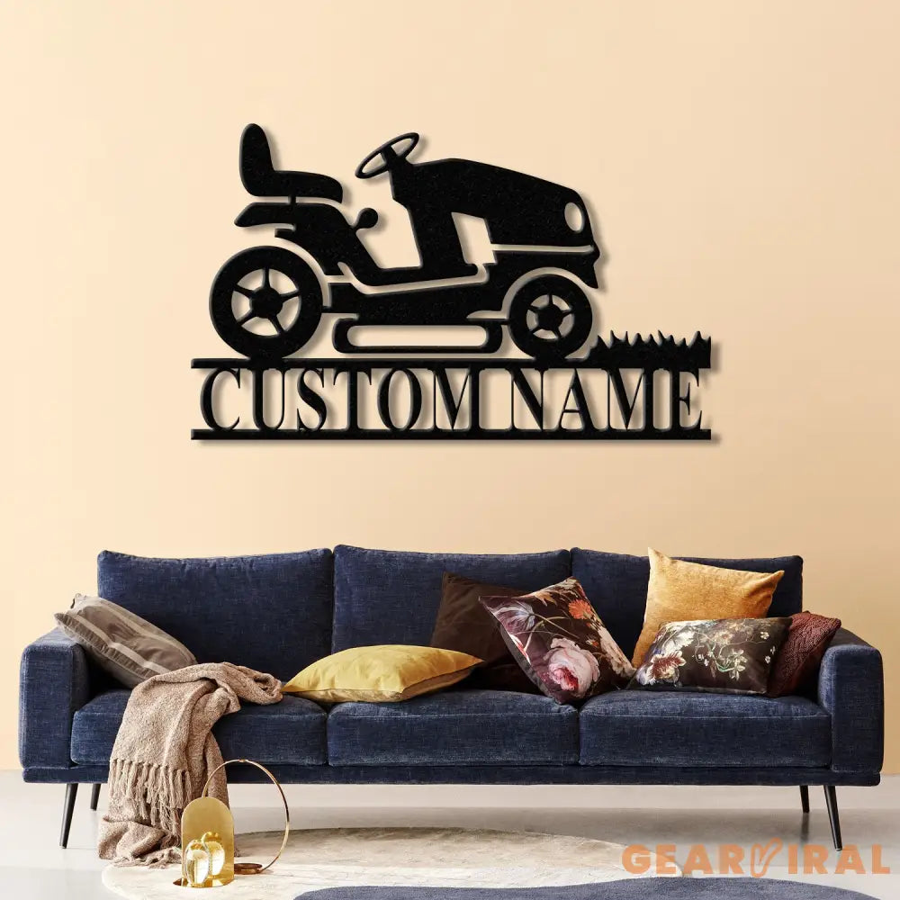 Personalized Lawn Mower Metal Wall Art LED Light Custom Zero Turn Mower Name Sign Landscaping Decor Garage Wall Art