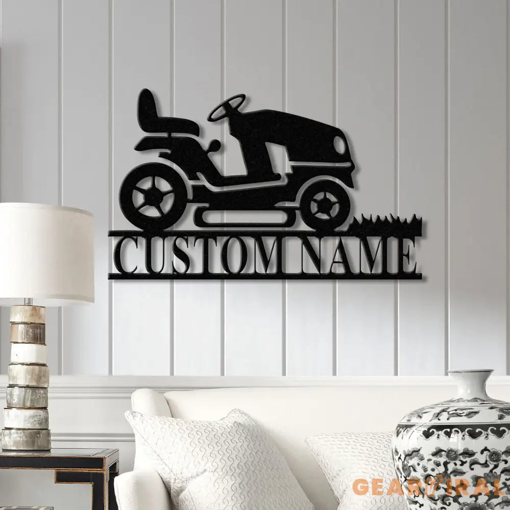 Personalized Lawn Mower Metal Wall Art LED Light Custom Zero Turn Mower Name Sign Landscaping Decor Garage Wall Art