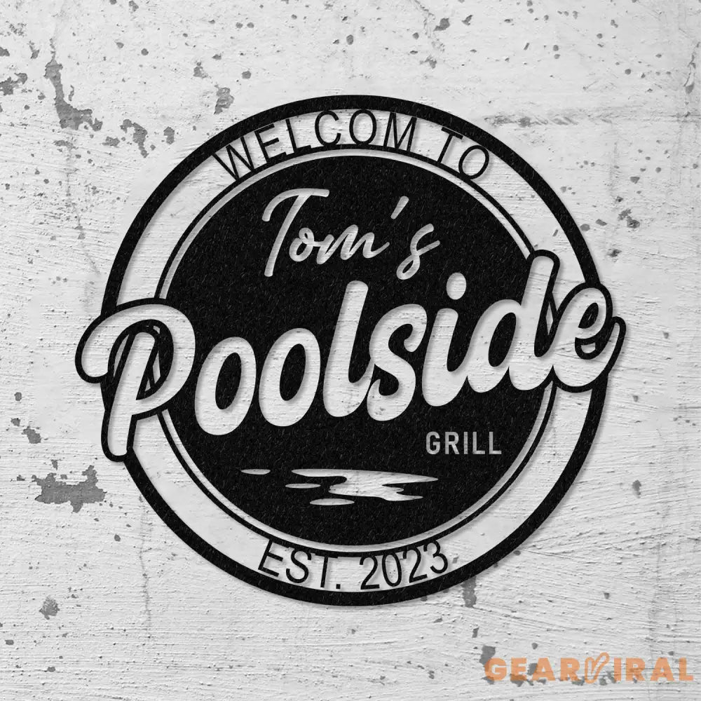 Personalized LED Backyard Pool Metal Sign Outdoor Light Up Pool Decor Metal Wall Decor Patio Decor Personalized Metal