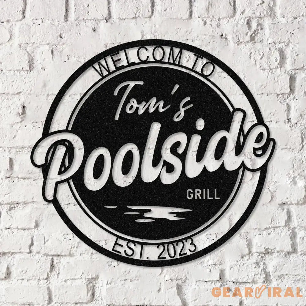 Personalized LED Backyard Pool Metal Sign Outdoor Light Up Pool Decor Metal Wall Decor Patio Decor Personalized Metal