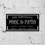Personalized LED Backyard Pool & Patio Metal Sign, Outdoor light up Pool Decor, Outdoor Pool Sign, Outdoor Patio Sign - Gearviral
