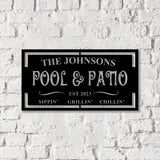 Personalized LED Backyard Pool & Patio Metal Sign, Outdoor light up Pool Decor, Outdoor Pool Sign, Outdoor Patio Sign - Gearviral