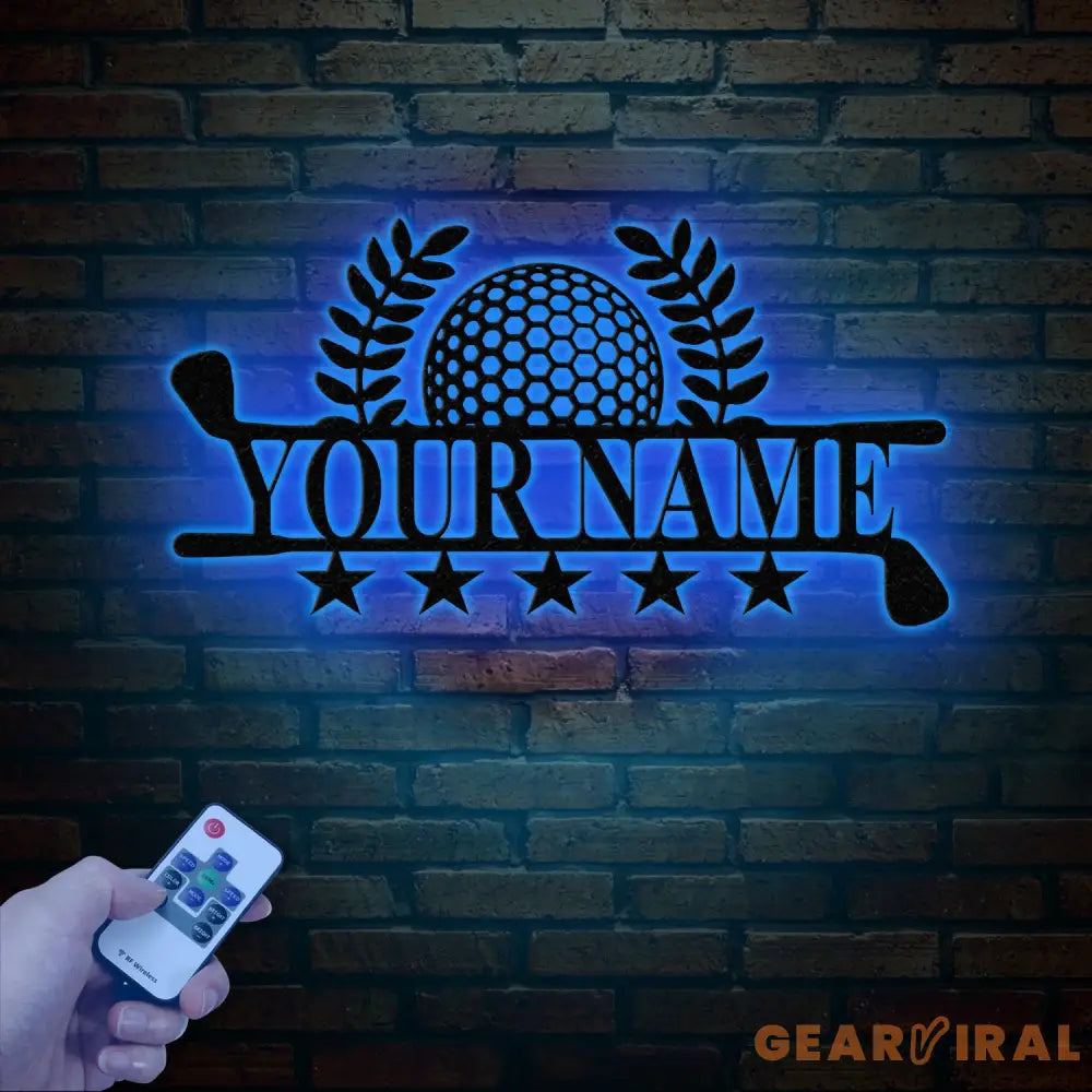 Personalized LED Golf Metal Wall Art Custom Golfer Name Sign Golf Course Decor for Man Cave Golf Enthusiast Gift Golf