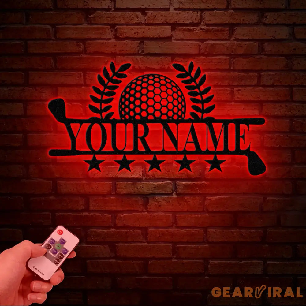 Personalized LED Golf Metal Wall Art Custom Golfer Name Sign Golf Course Decor for Man Cave Golf Enthusiast Gift Golf