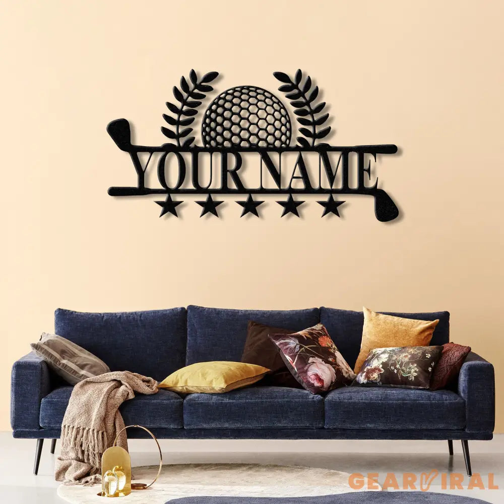 Personalized LED Golf Metal Wall Art Custom Golfer Name Sign Golf Course Decor for Man Cave Golf Enthusiast Gift Golf