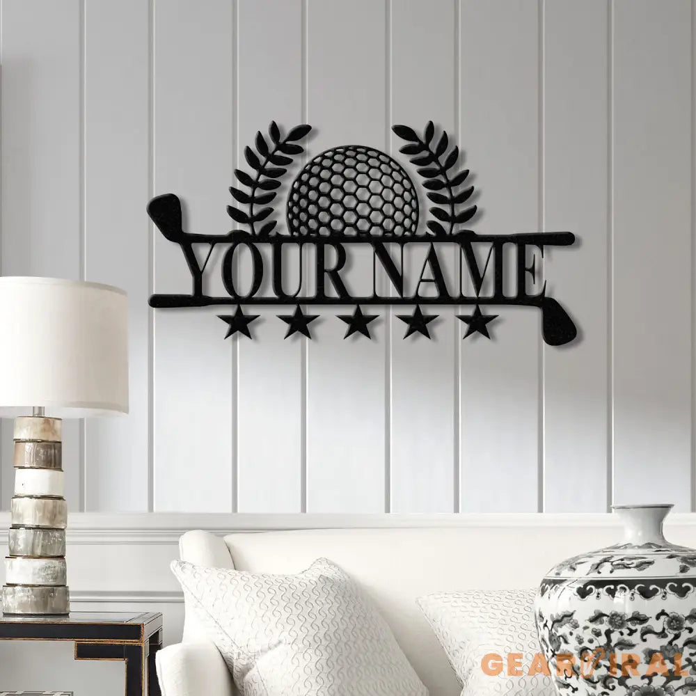 Personalized LED Golf Metal Wall Art Custom Golfer Name Sign Golf Course Decor for Man Cave Golf Enthusiast Gift Golf