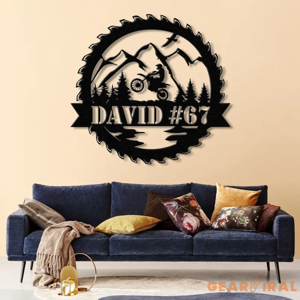 Personalized LED Motocross Metal Sign Custom Name Dirt Bike Wall Art Mountain Bike Rider Decor Off-Road Racing Metal