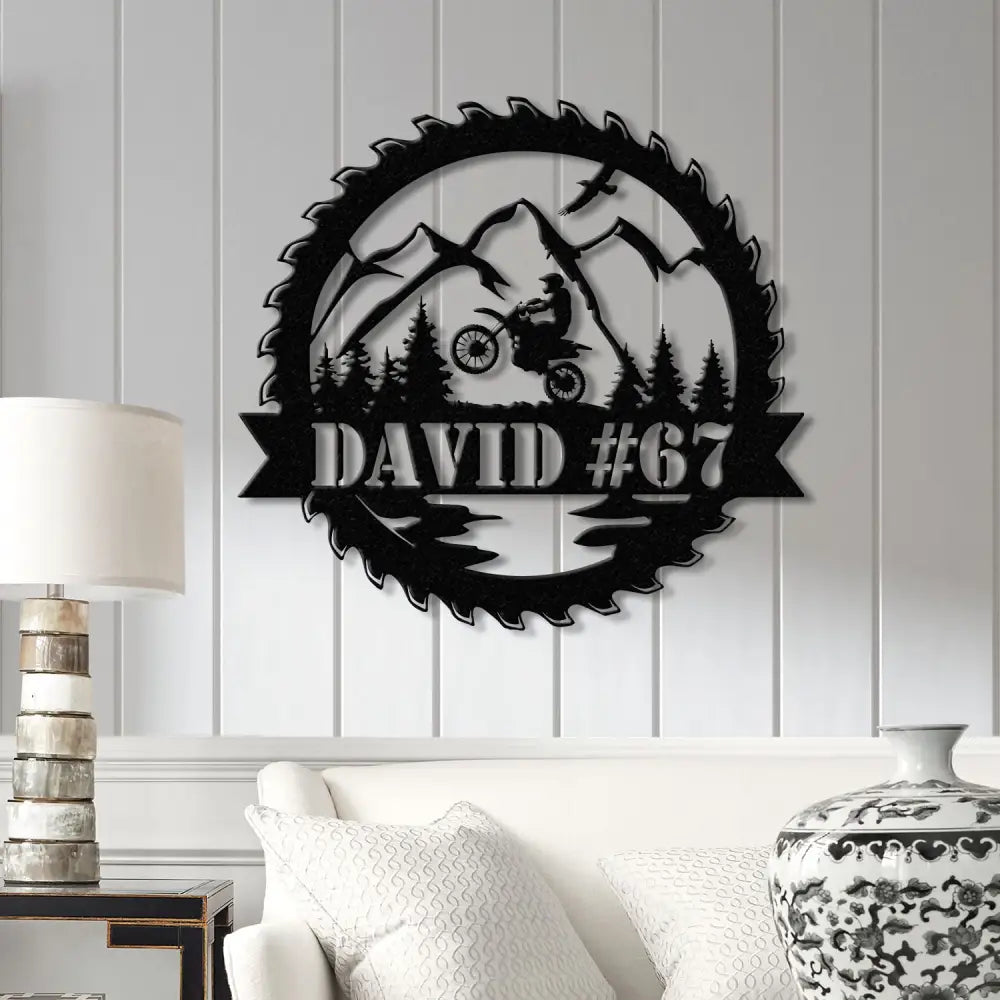 Personalized LED Motocross Metal Sign Custom Name Dirt Bike Wall Art Mountain Bike Rider Decor Off-Road Racing Metal
