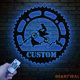 Personalized LED Motocross Metal Sign Custom Name Dirt Bike Wall Art Mountain Bike Rider Decor Off-Road Racing Metal