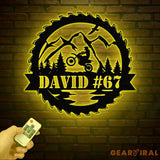 Personalized LED Motocross Metal Sign Custom Name Dirt Bike Wall Art Mountain Bike Rider Decor Off-Road Racing Metal